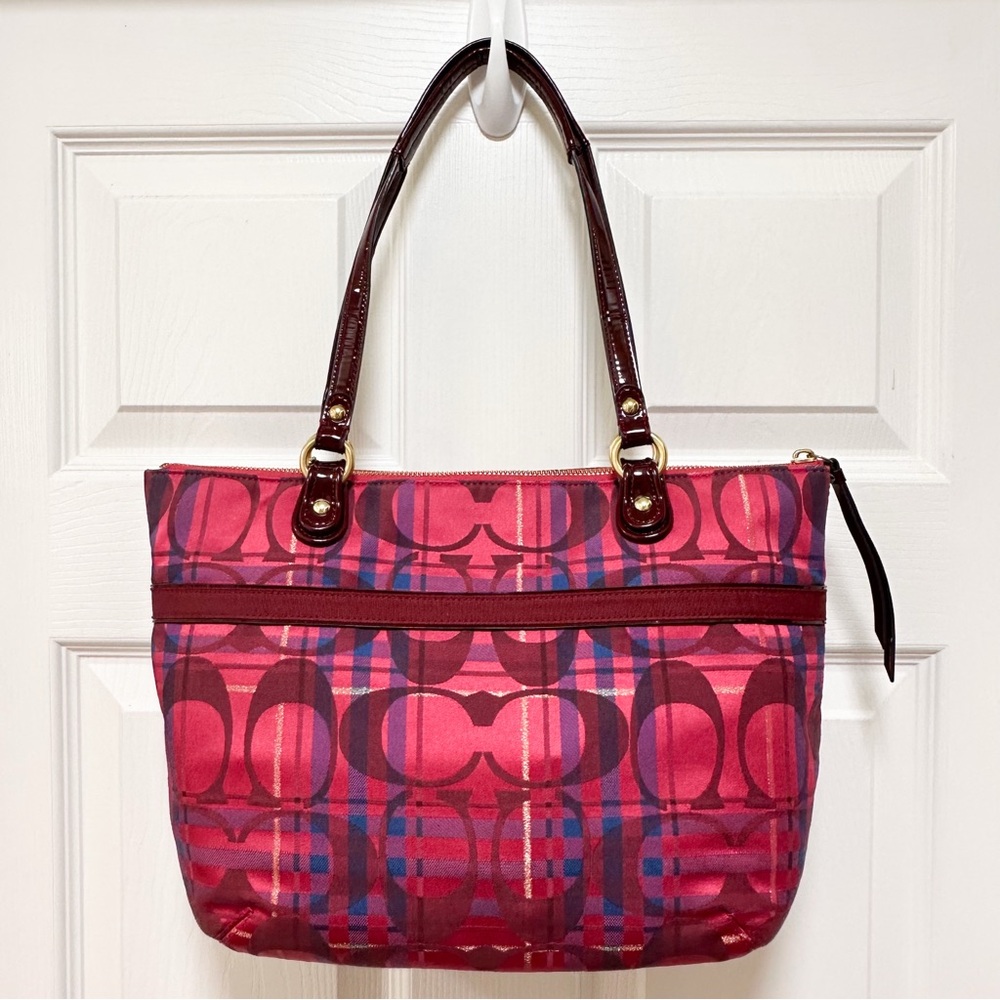 Coach Poppy Tartan Plaid Glamour Large Tote Limited Edition Vintage Y2K - Picture 5 of 12